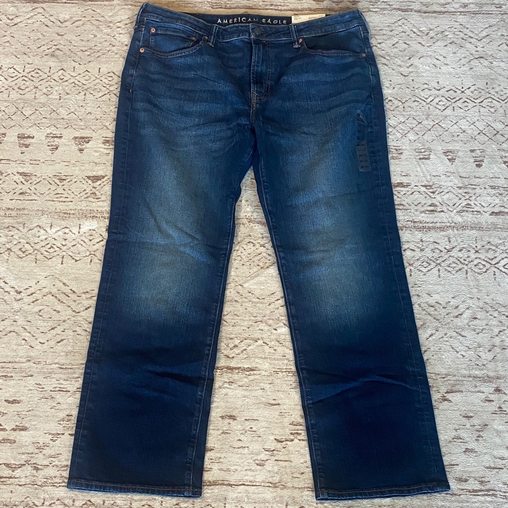 American Eagle Outfitters Men's Dark Wash Relaxed Jeans
